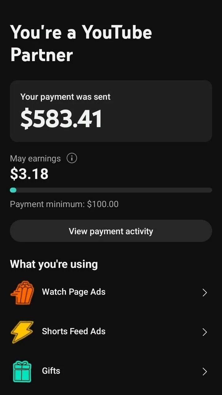 Channel dashboard shared by Marcus T.